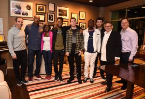 Monte Lipman- Founder & CEO - Republic Records, Naim McNair – SVP Urban A&R, Republic Records, Uwonda Carter – The Carter Law Firm, Metro Boomin - Producer, Dan Friedman – Management, Rico Brooks - Management, Tyler Arnold - Manager, A&R, Republic Records, Sir Lucian Grainge - Chairman & CEO of Universal Music Group, Steve Gawley - EVP, Business & Legal Affairs, Universal Music Group (Photo by Frank Micelotta/PictureGroup)